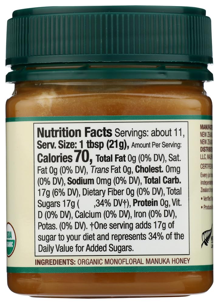 Wedderspoon Raw enhanced USDA Certified Organic Manuka Honey  100+ MGO  8.8 Oz  Unpasteurized New Zealand Honey  From Our Hives to Your Home