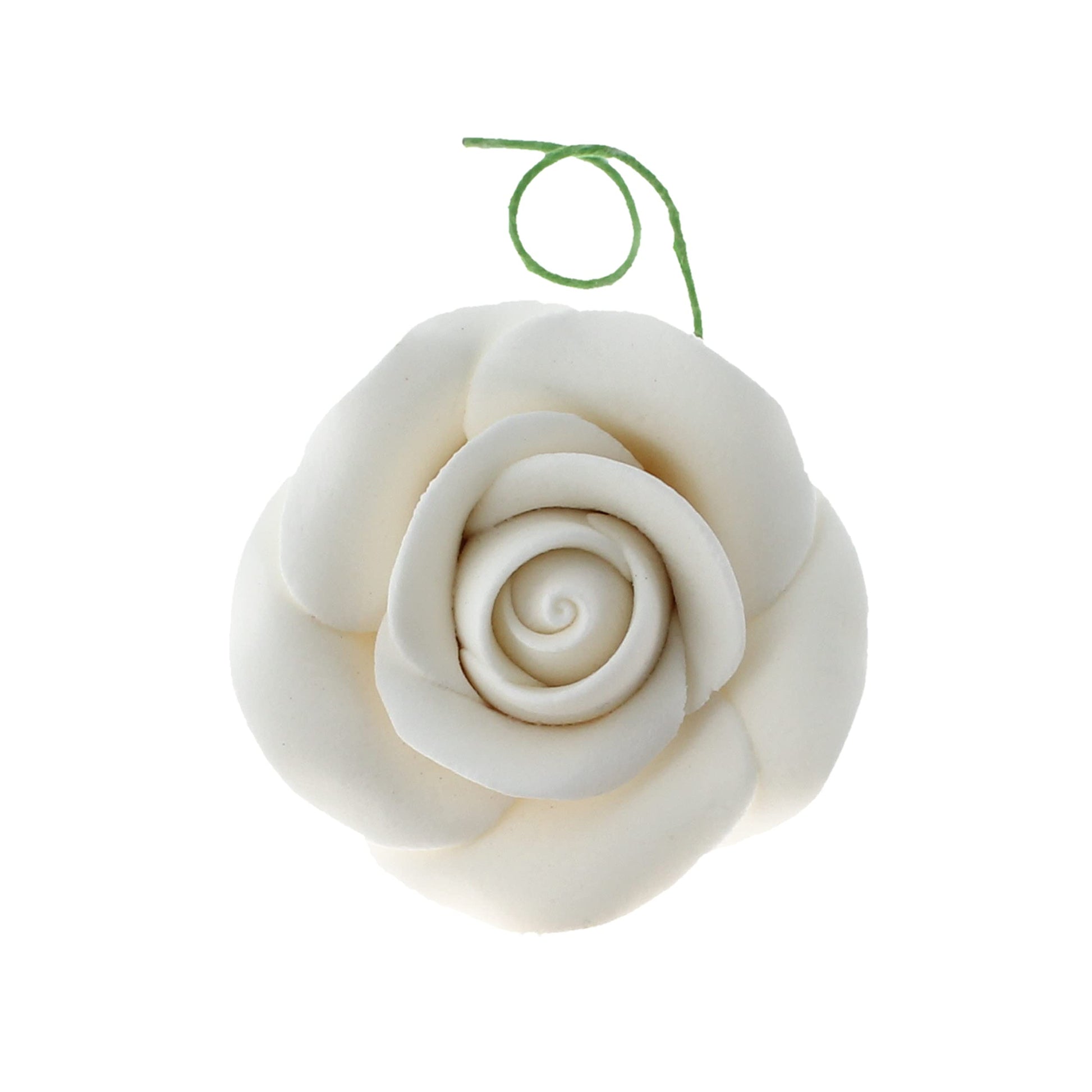 Global Sugar Art Tea Rose Sugar Cake Flowers, White, Medium With Wire,1.75 Inches, 12 Count By Chef Alan Tetreault