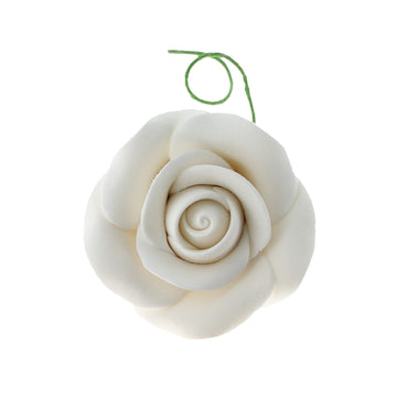 Global Sugar Art Tea Rose Sugar Cake Flowers, White, Medium With Wire,1.75 Inches, 12 Count By Chef Alan Tetreault
