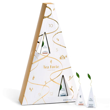 Tea Forte Winter Chalet Mini Advent Calendar, 12 Days Of Cozy Holiday Tea Gift Set Of 12 Infuser Tea Bags With Numbered Doors, V