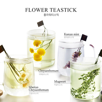 KKOKDAM Tea Gift Set - Flower Tea Stick Variety Pack - Loose Leaf Tea, Blooming Tea Flowers, Korean Tea Set, Unique Tea Gifts, F