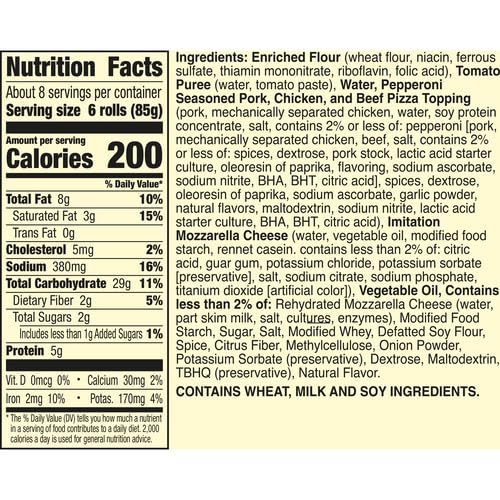 TotinoS Pizza Rolls, Pepperoni Flavored, Frozen Snacks, 50 Rolls, 24.8 Oz
