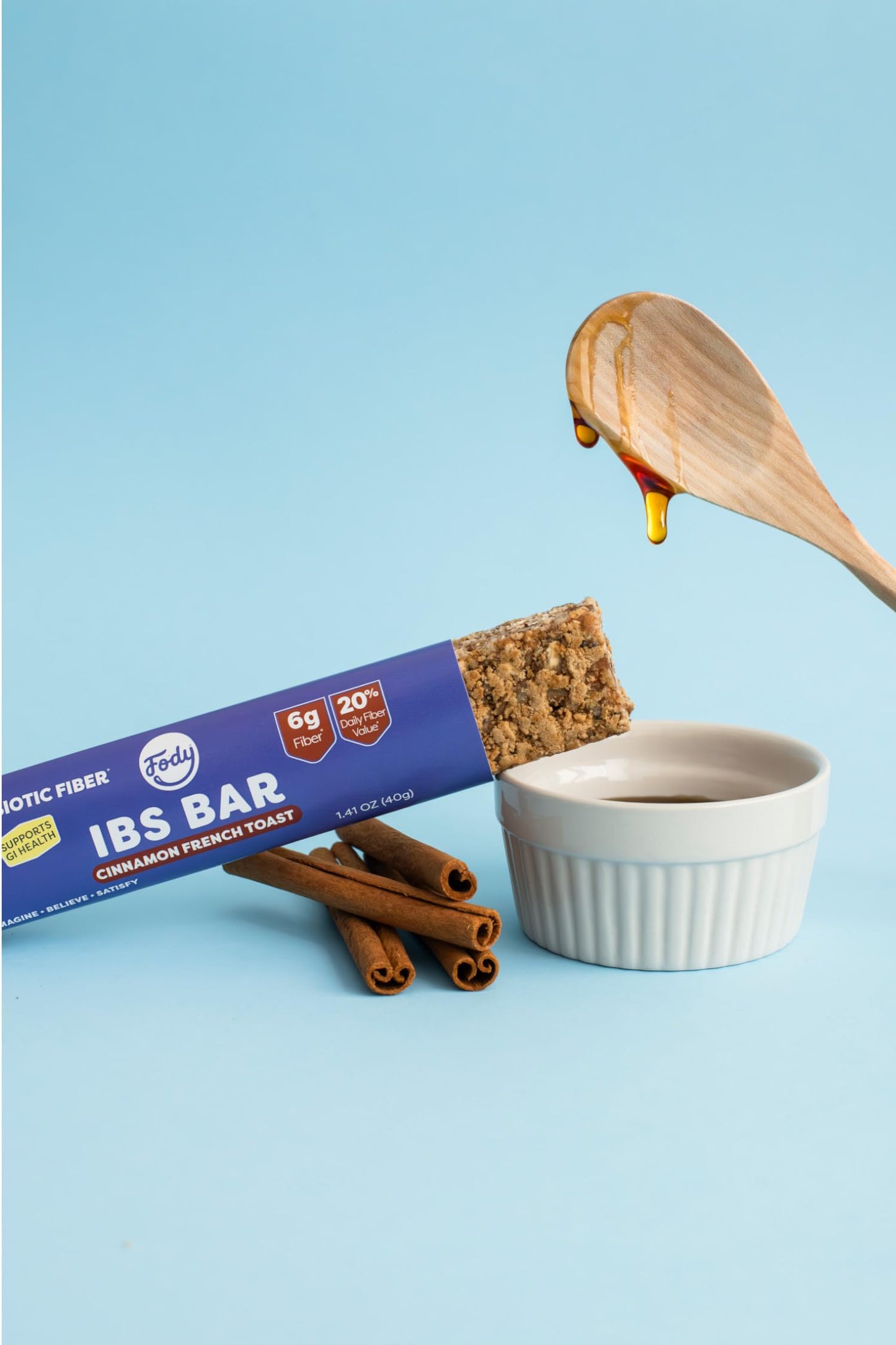 Fody Foods IBS Snack Bars, Cinnamon French Toast, 12 Count, 1.41 Oz Each, Low FODMAP, Gluten Free, Non-GMO