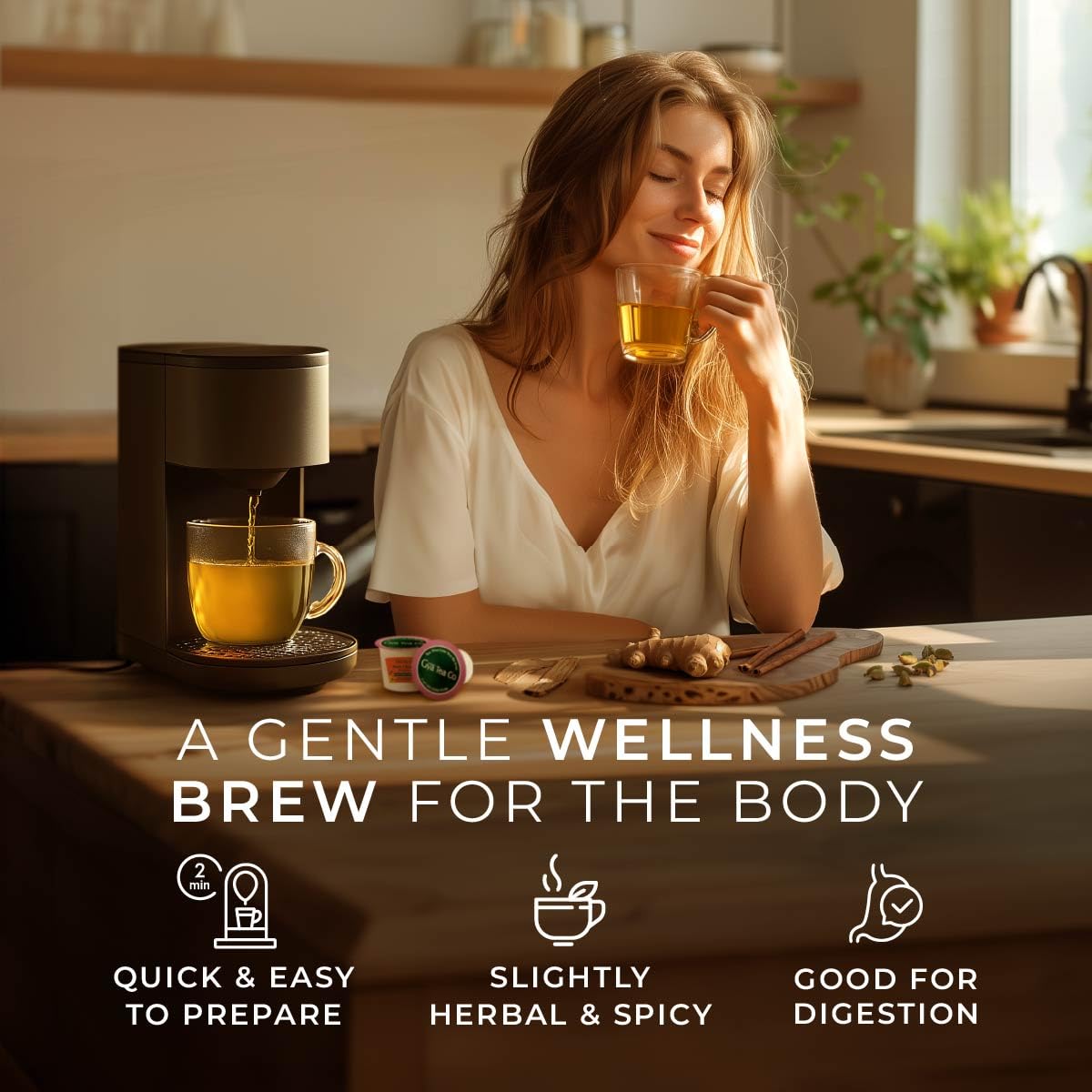 Gya Tea Co Body Cleanse Herbal Tea Pod (16 Ct) - Decaf Wellness Tea Rich In Cinnamon, Ginger And Licorice Root For Bloating & Co