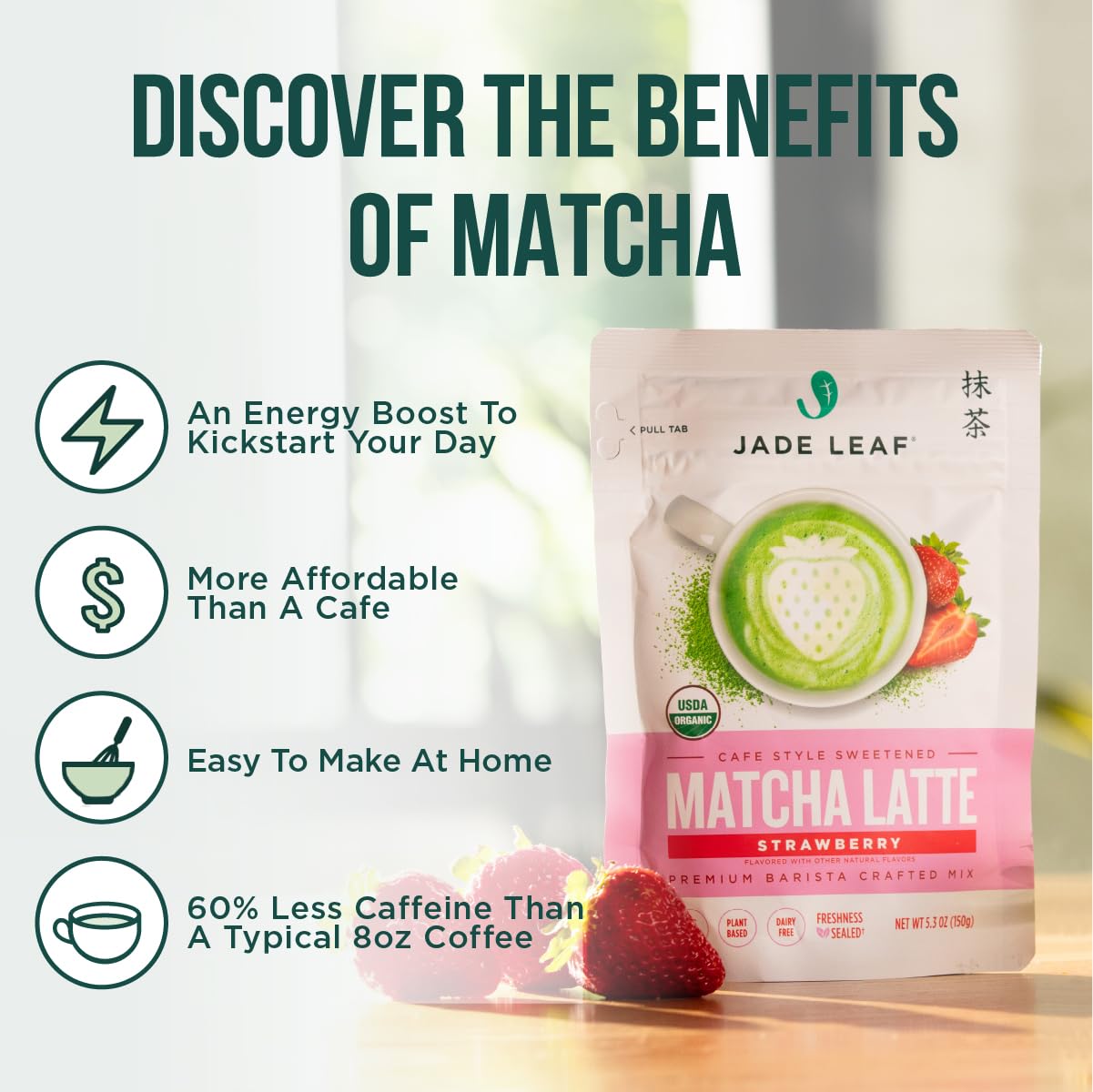 Jade Leaf Matcha Organic Premium Ceremonial Grade Matcha Green Tea Powder, 5.3 Ounce, Ideal for Lattes and Culinary Use