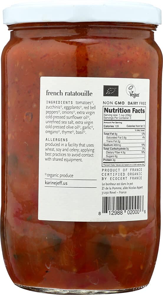 Karine & Jeff French Ratatouille - Organic - Gluten Free - Vegan Ingredients 24.3 Oz