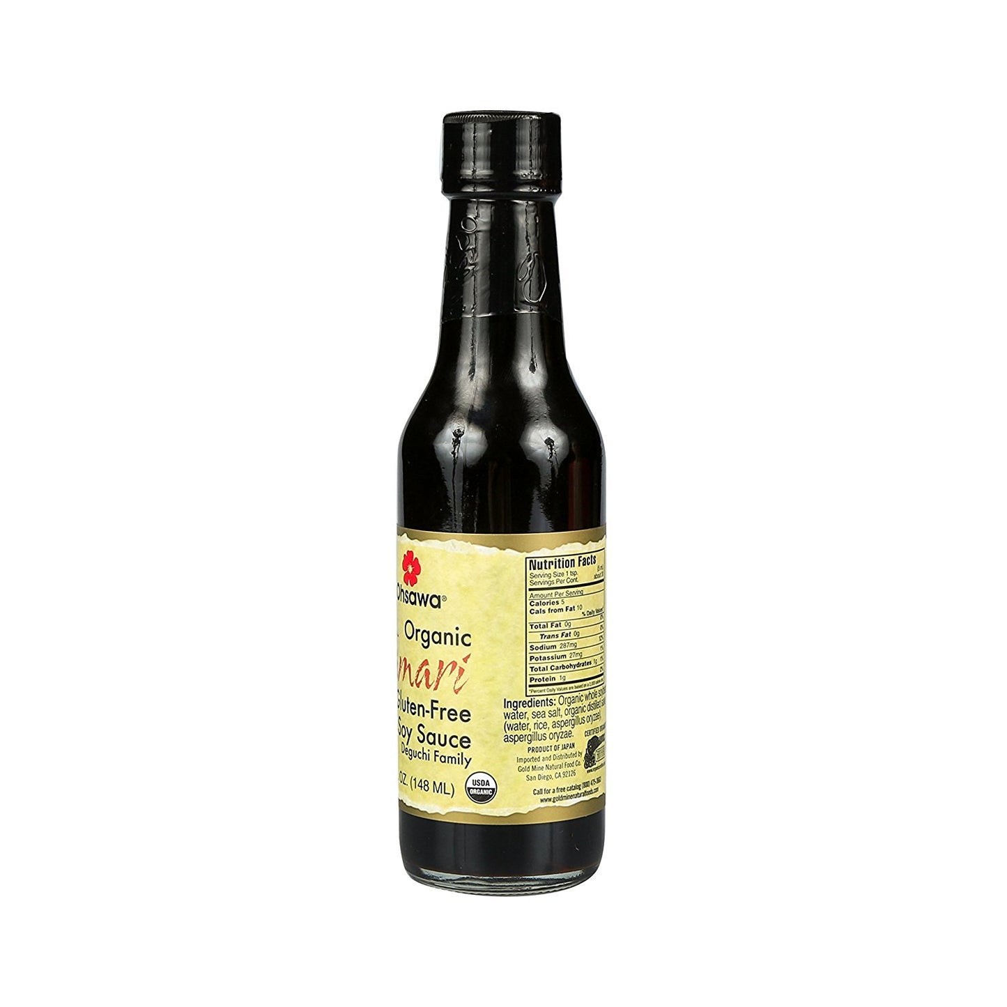 Ohsawa Organic Tamari, 100% Wheat Free, Traditionally Brewed in Cedar Kegs for Extra Flavor, Japanese Soy Sauce, Low Sodium, Glu