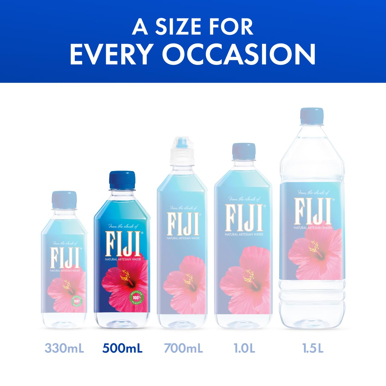 FIJI Natural Artesian Bottled Water - 100% Natural Electrolytes, 500mL (Pack of 24) - Original Version, Model 632565000043