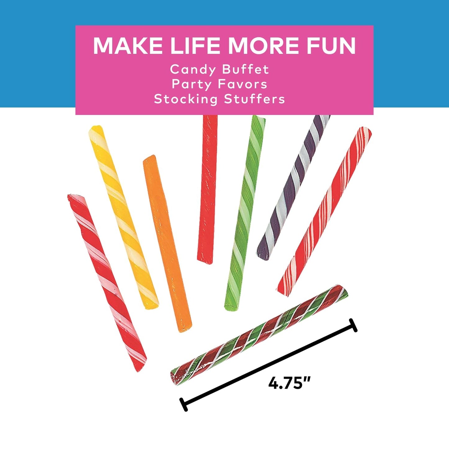 Fun Express Candy Canes - 80 Individually Wrapped Treats - 2 lb Assorted Holiday Gifts for Parties and Stocking Stuffers