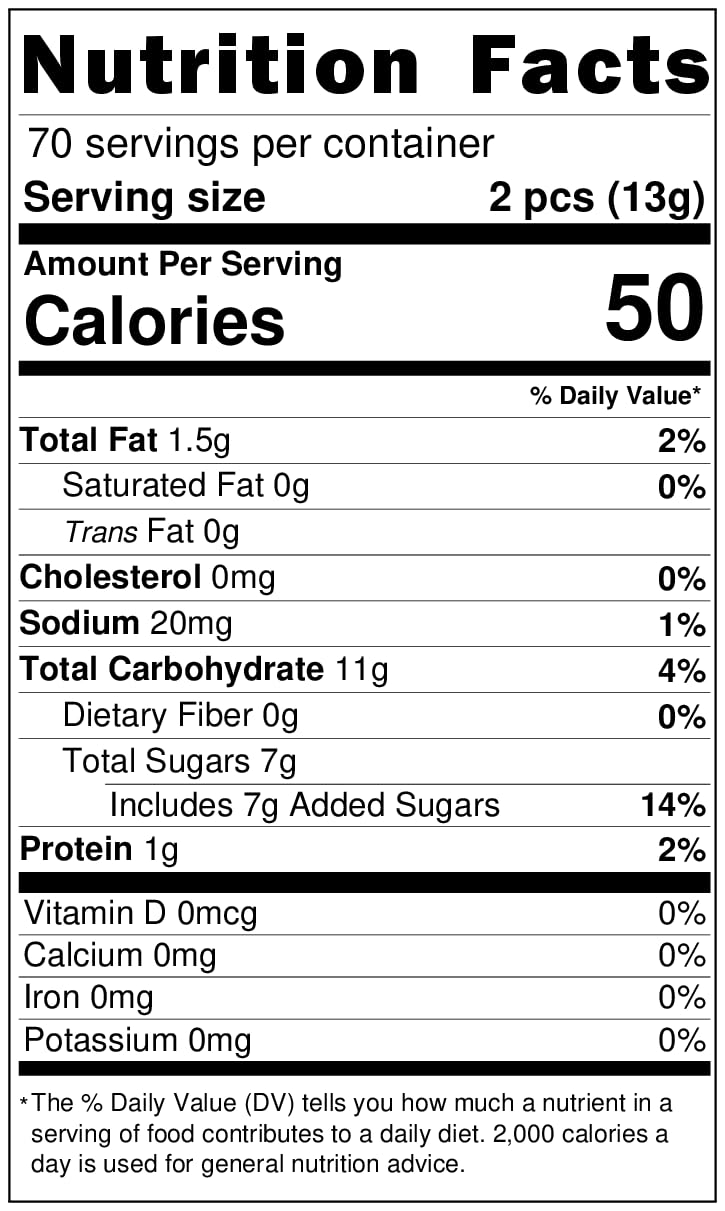 Sweetglob Individually Wrapped Original Crunchy Peanut Butter Candy (Classic Peanut Butter Bars, 2 Pound)