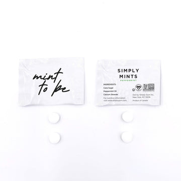 Simply Gum Individually Wrapped Mints | Mint to Be | Wedding  Bridal Shower  Anniversary  Favors | Peppermint | 50 Pouches