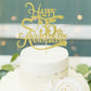 Yetxel Gold Glitter Cake Topper - 35th Anniversary Decoration - Paper - Ideal for Wedding & Birthday Celebrations - 35th Celebration