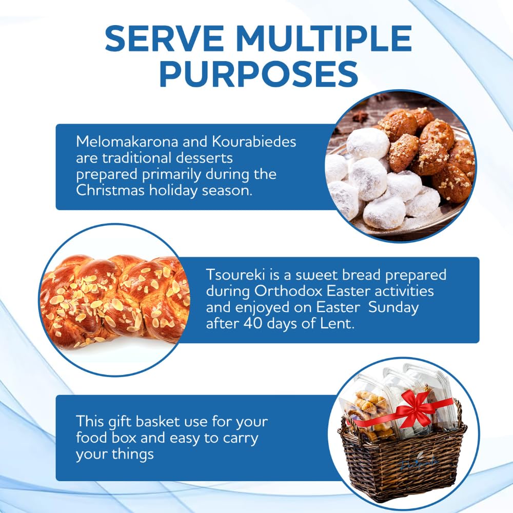 Authentic Greek Bakery Mix: Taste Greece at Home with tsoureki, melomakarono, kourabie and koulourakia