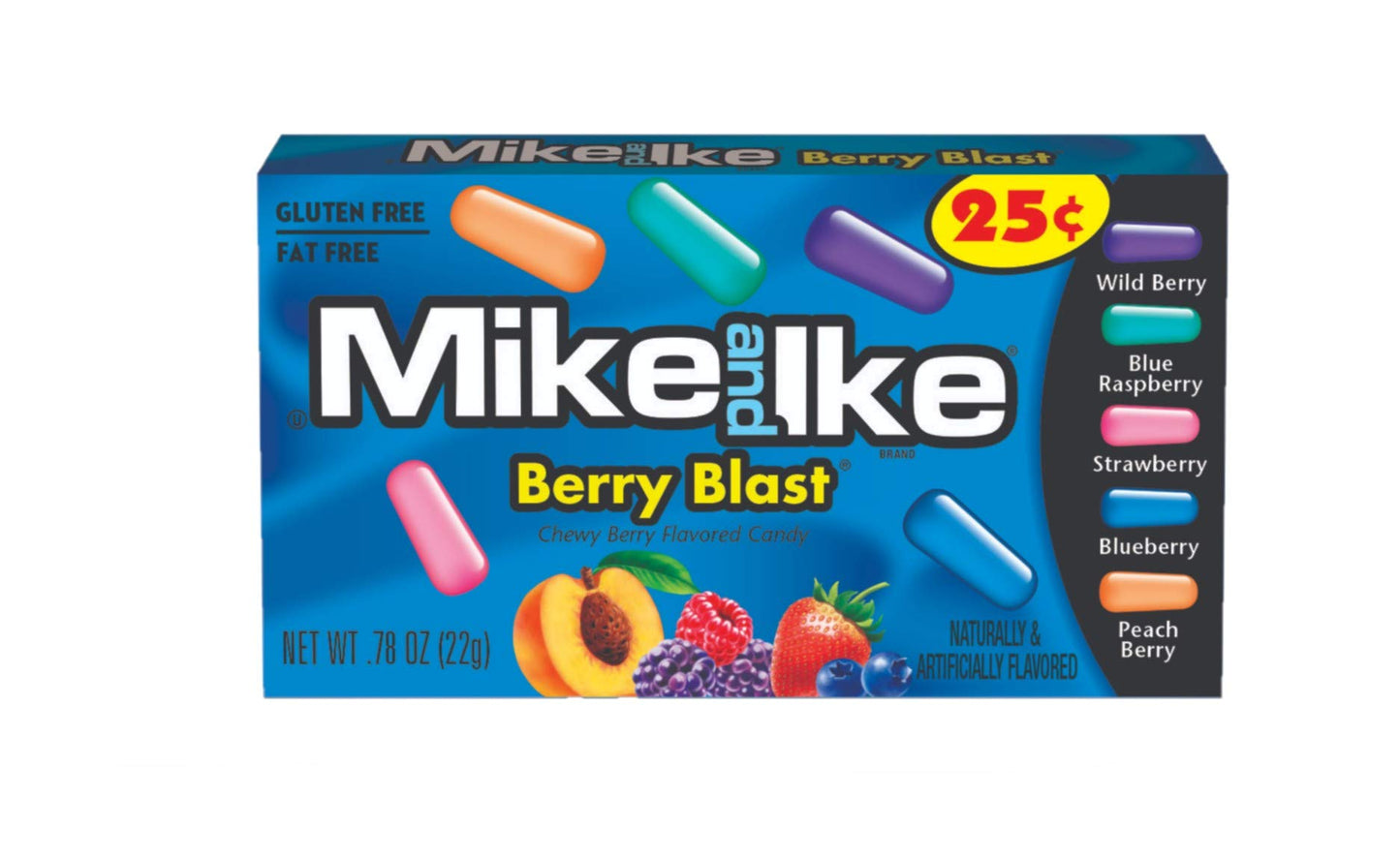 Mike & Ike Chewy Candy Variety Pack | Berry Blast, Tropical, Watermelon, Cherry | 0.78 Ounce (Pack Of 24)