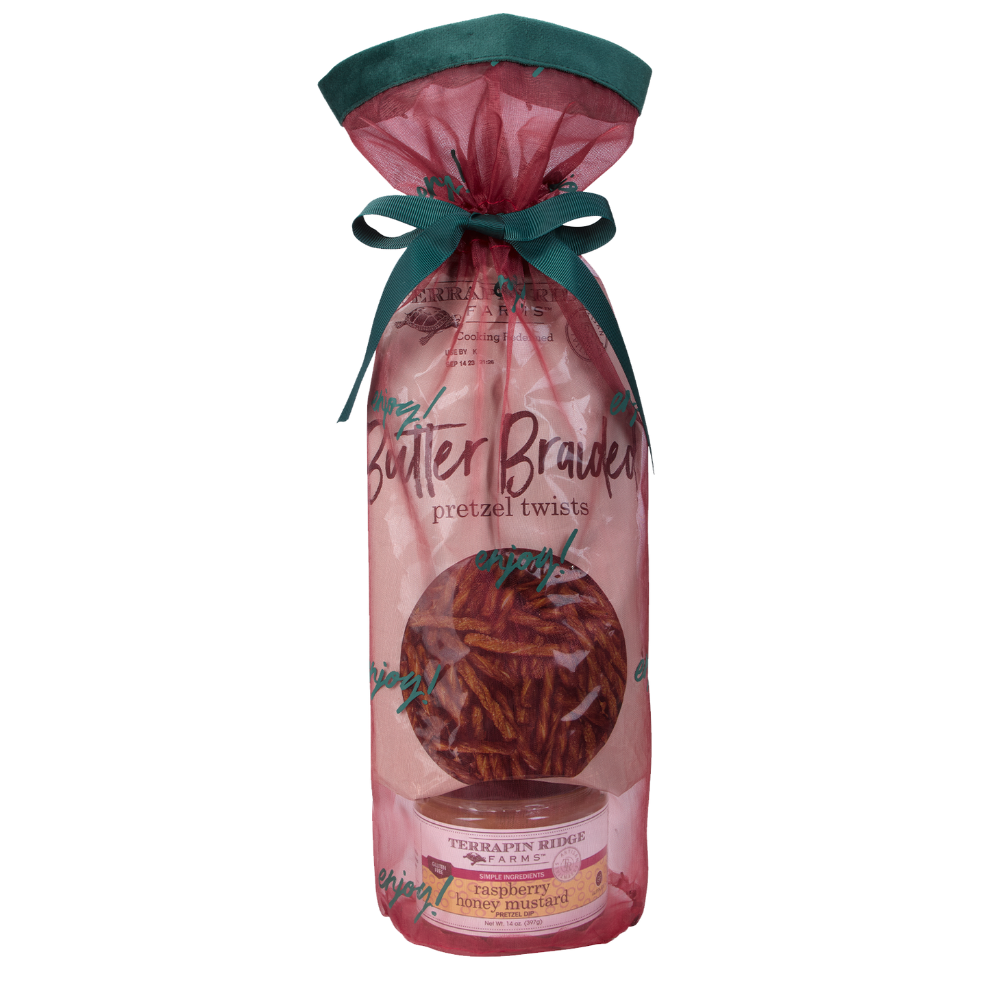 Holiday Grab and Go Giftset with Raspberry Honey Mustard and Braided Pretzel Twists