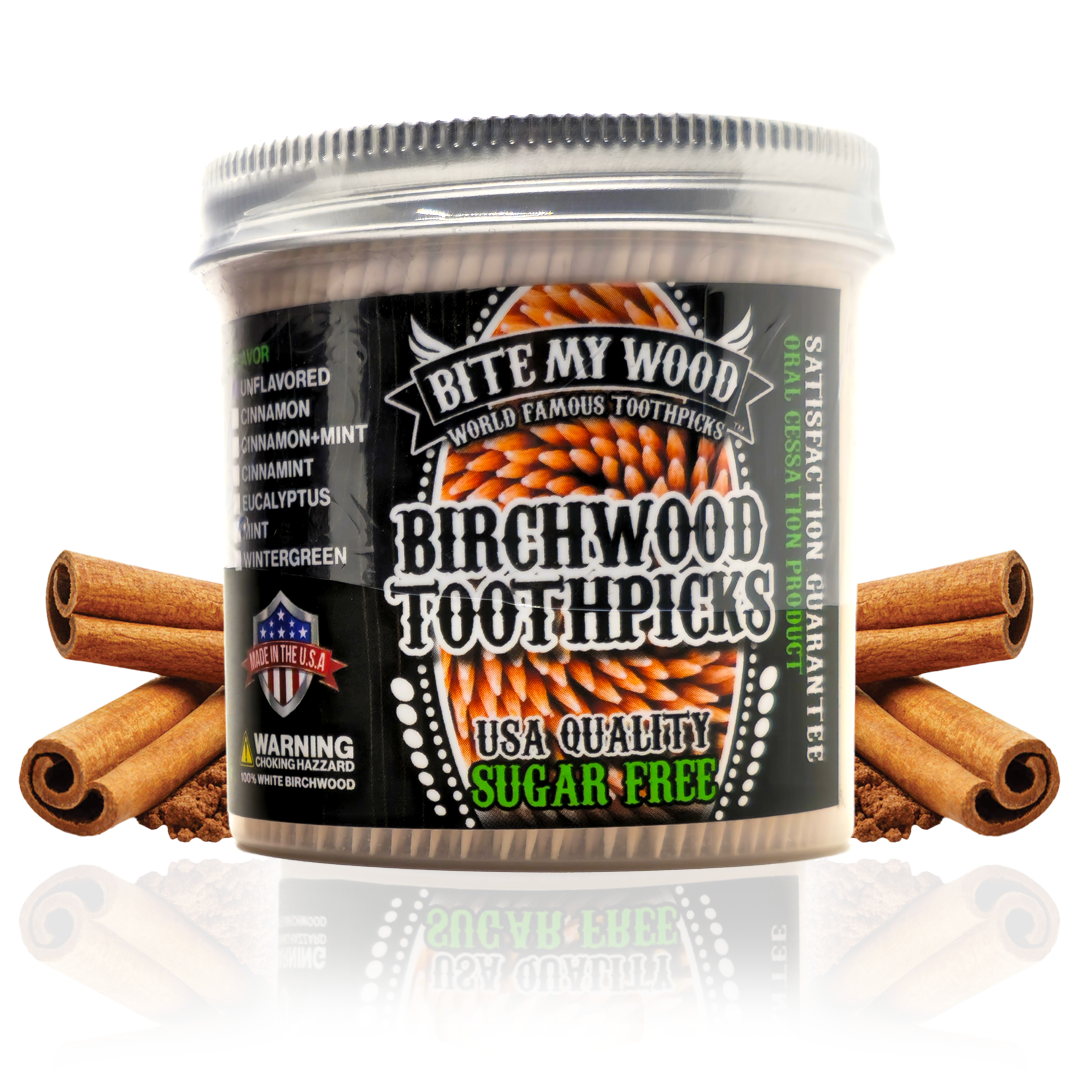 450 Qty BiteMyWood Flavored Birchwood Toothpicks in Plastic Jars