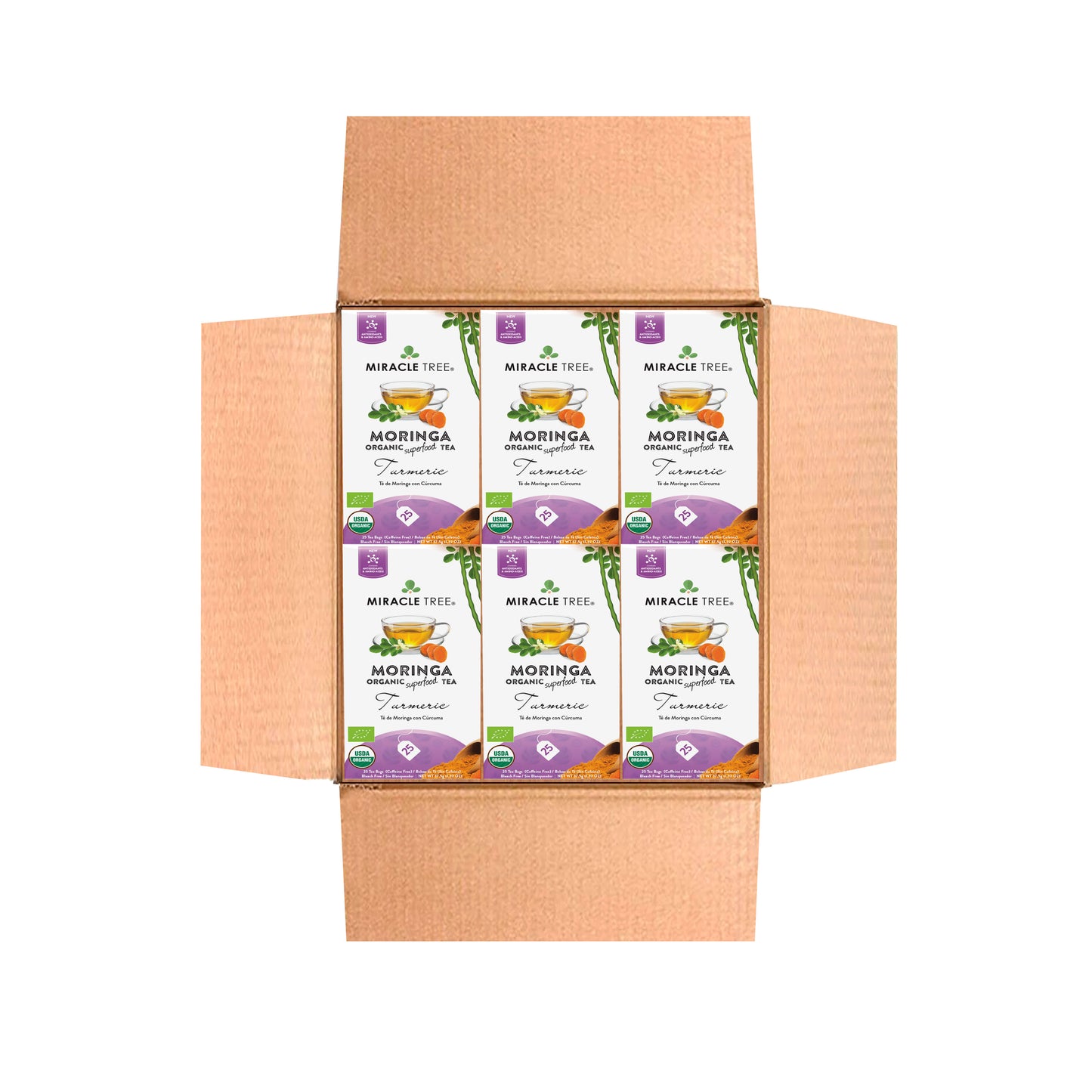 Organic Moringa Tea - Turmeric - Caffeine-Free Herbal Tea