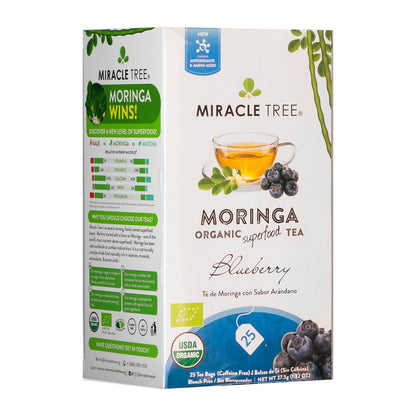 Organic Moringa Tea - Blueberry - Caffeine-Free Herbal Tea