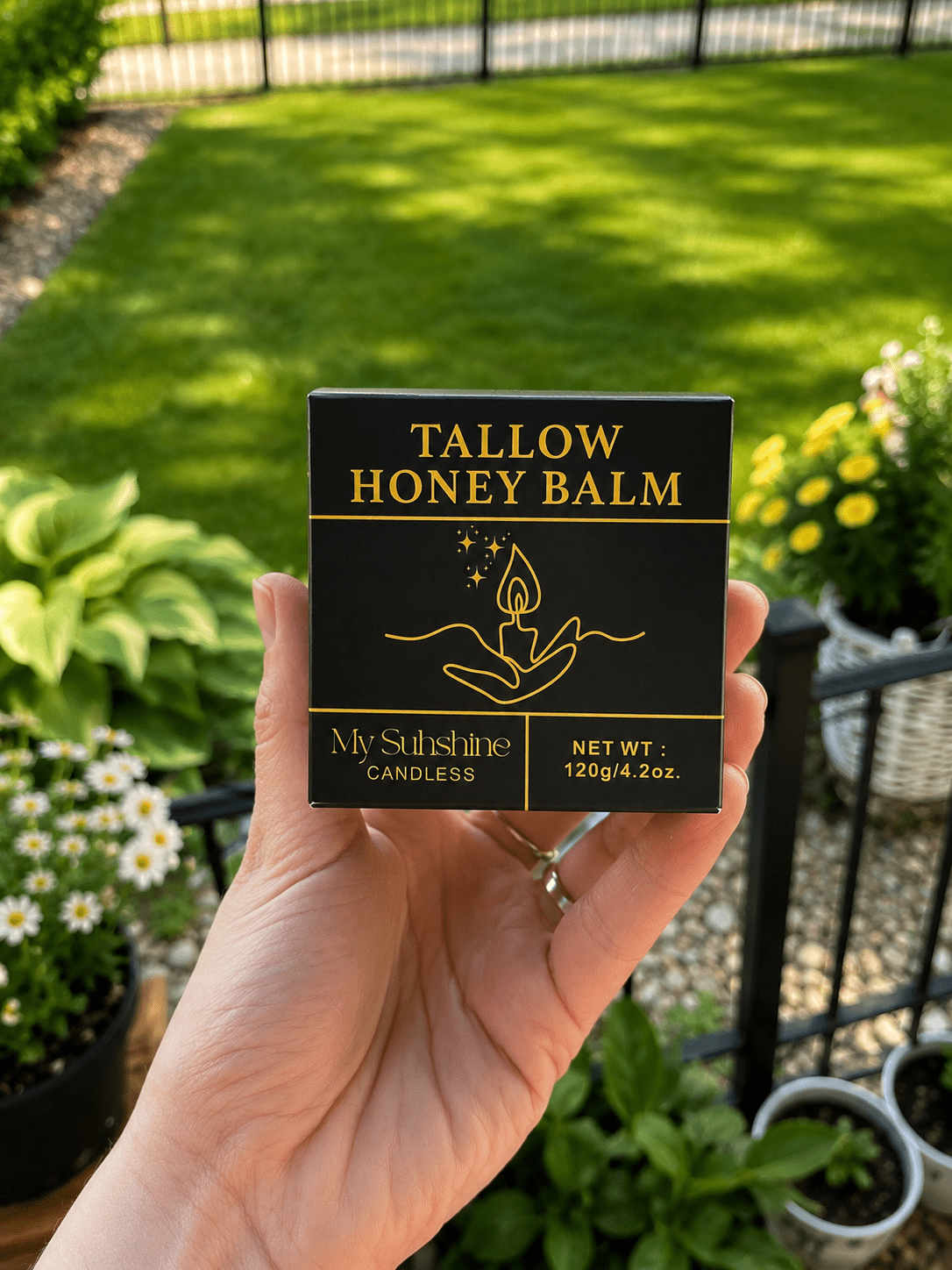 Organic Grass-Fed Beef Tallow Balm with Raw Honey – Handmade Deep Moisturizing Skin Balm for Dry Skin, Face & Body Care
