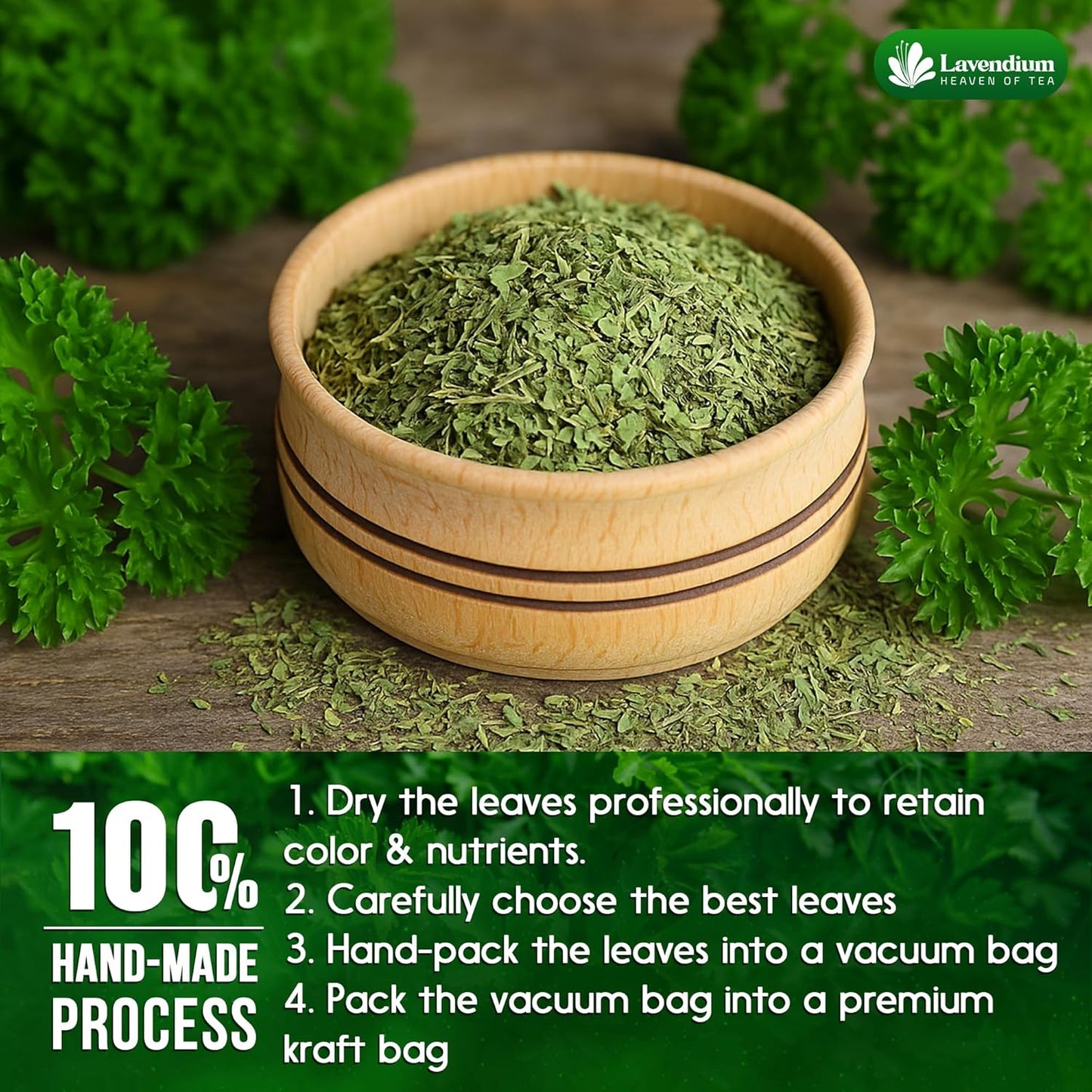 Premium Dried Parsley Leaves – 100% Pure, Non-GMO, Gluten-Free, Vegan – Aromatic Culinary Herb for Cooking, Garnish, and Seasoning