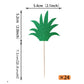 Rssta i Pineapple Leaf Cupcake Toppers, Green Glitter, 2.1x4.8 inches, Model XM094, Tropical Theme Party Supplies