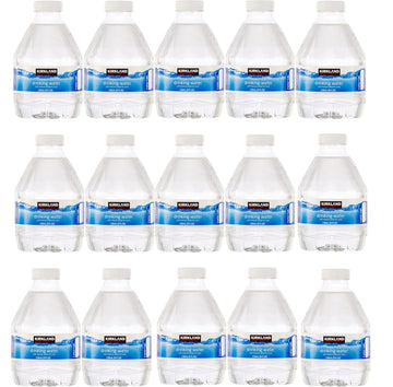Kirkland Signature Purified Water Bottles, 8 Fl Oz, Pack of 15, Total 120 Fl Oz