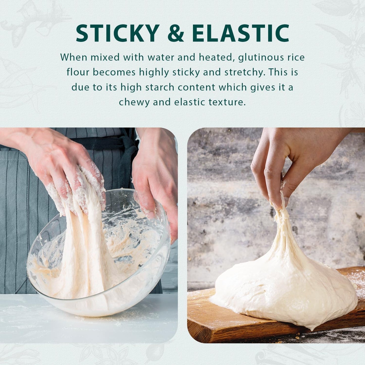 Soeos Glutinous Rice Flour 32 Ounce (Basic), Rice Flour For Baking Or Cooking, All Natural White Rice Flour, Vegan, Gluten-Free