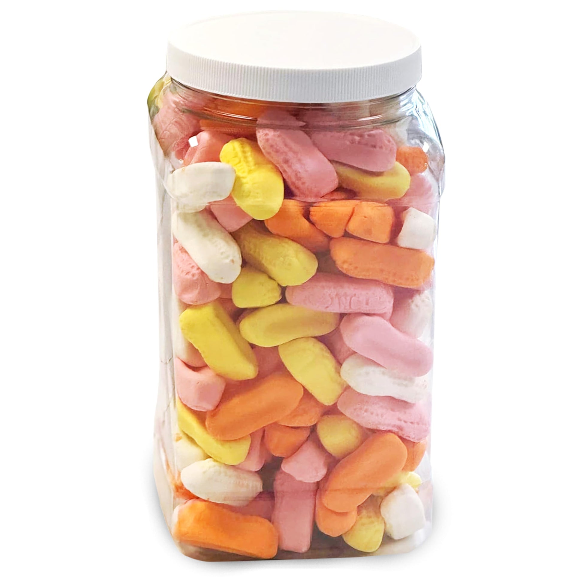 Sarahs Candy Factory 2.5 Lbs Assorted Circus Peanuts Marshmallow | Spangler Retro Candy in Jar, 40 Oz