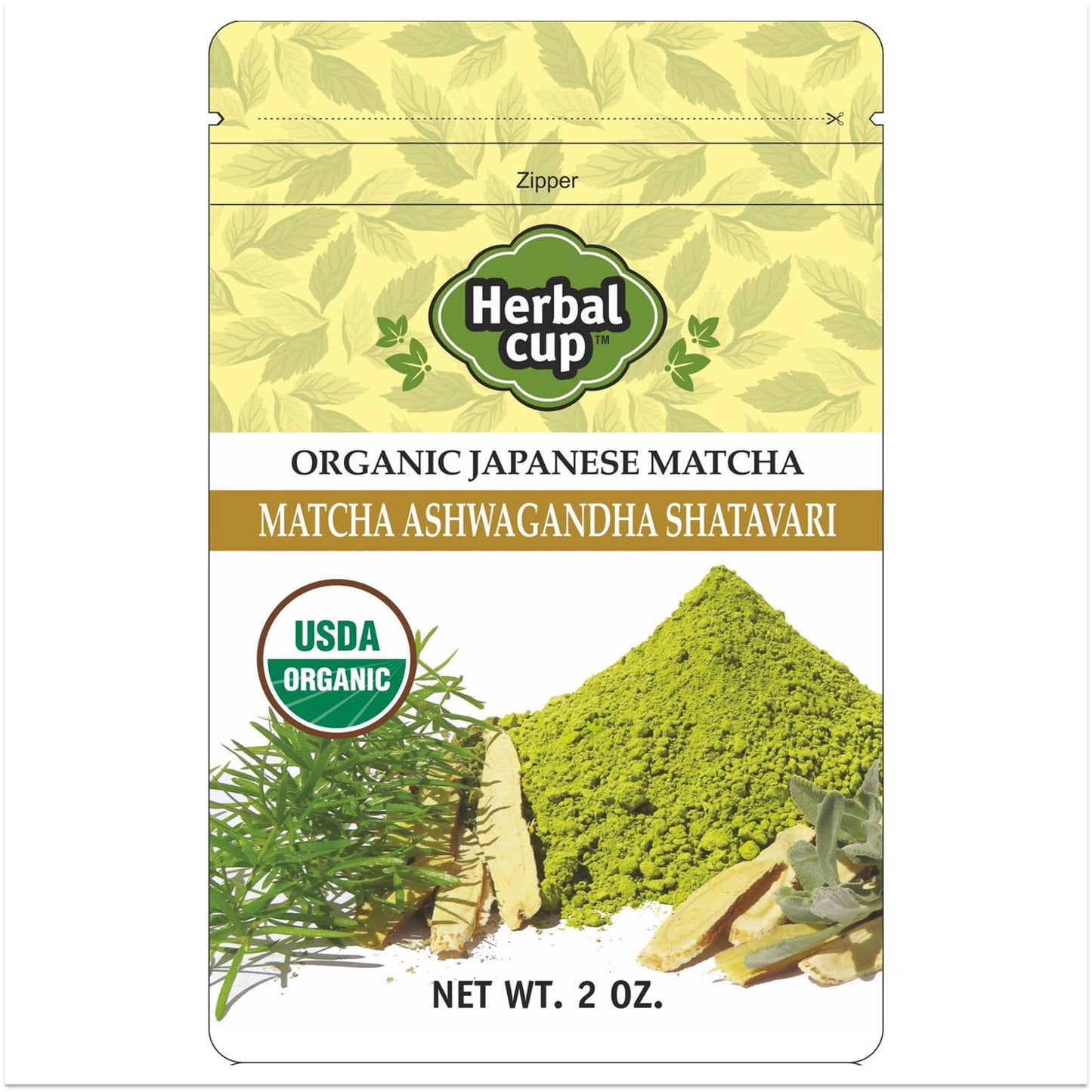 Herbal Cup Tea Organic Japanese Matcha (Matcha Ashwagandha Shatavari, 2 Ounce (Pack of 1))