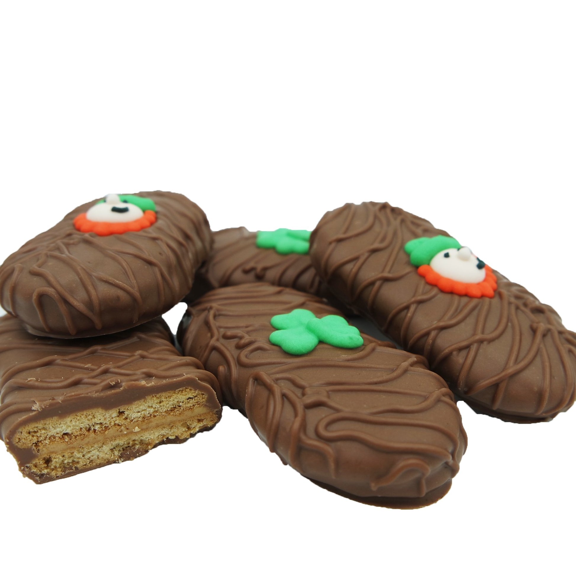 Philadelphia Candies Milk Chocolate Covered Nutter Butter Cookies  St. PatrickS Day Leprechaun Shamrock Gift Net Wt 8 Oz
