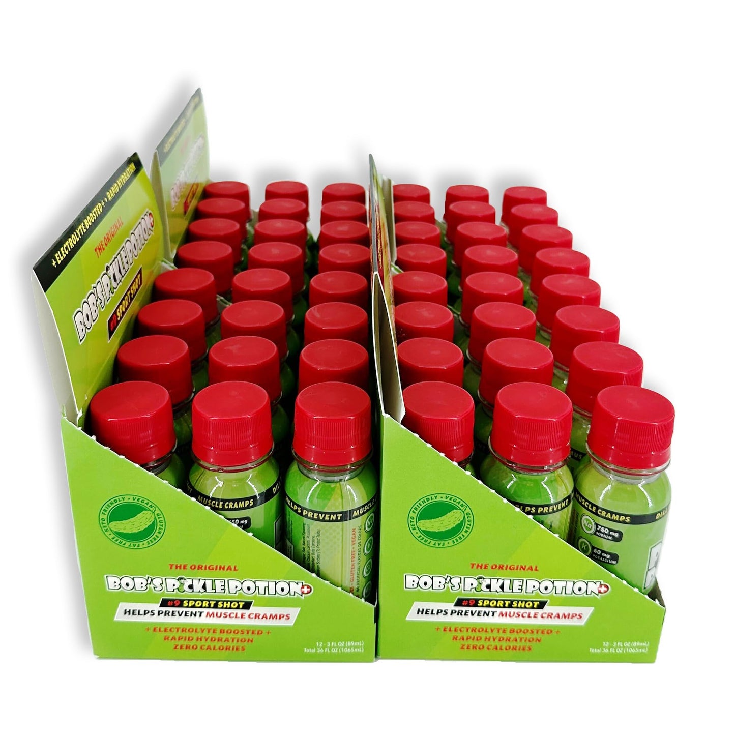 Bobs Pickle Potion Plus #9 Sport Shot - Dill Pickle Juice Shots, Pack of 48, 3 Oz per Shot