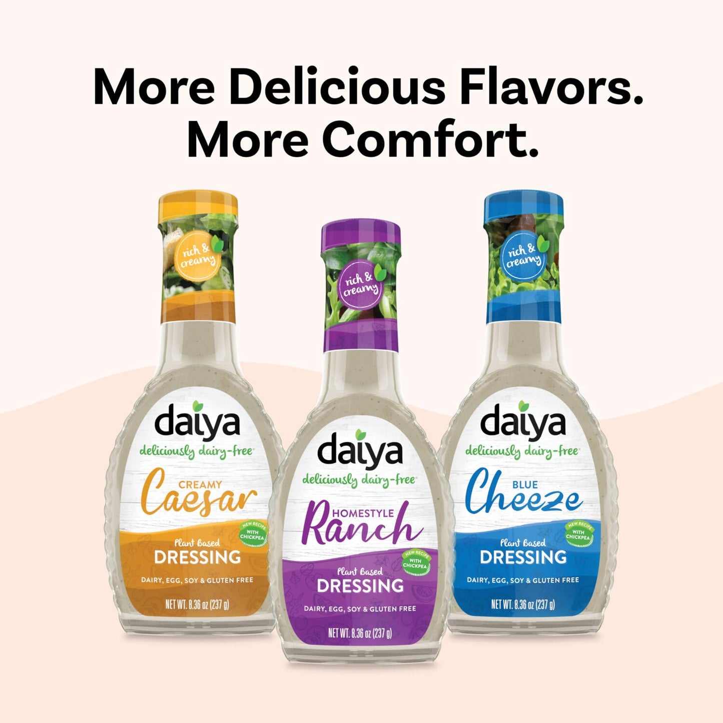 Daiya Dairy Free Creamy Caesar Salad Dressing, Gluten Free Plant Based Condiment, Vegan Dipping Sauce, 8.36 Oz (Pack Of 6)