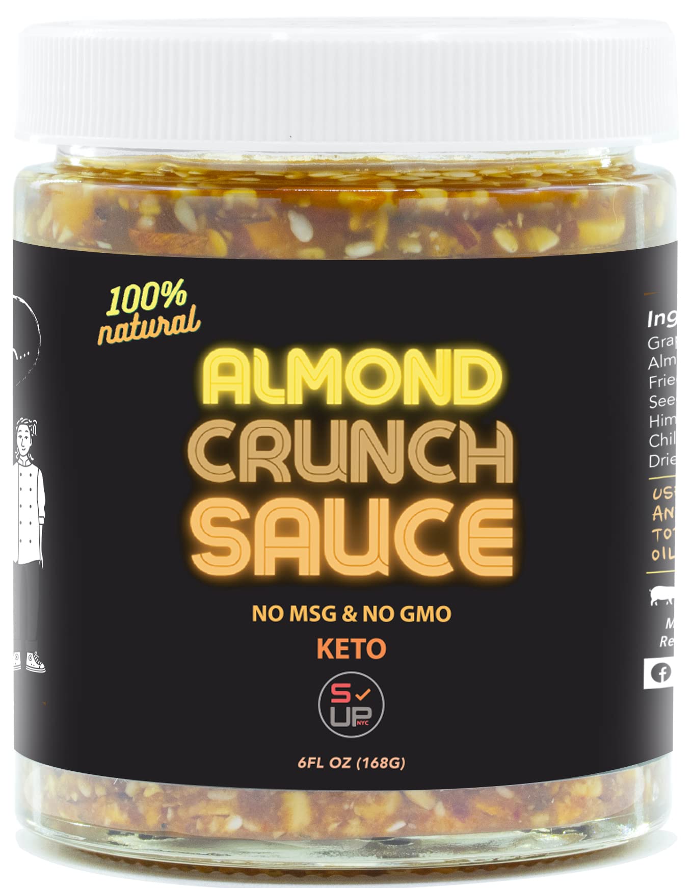 SAUCE UP Almond Crunch Sauce - Vegan, Gluten-Free, Keto-Friendly, 1 Pack