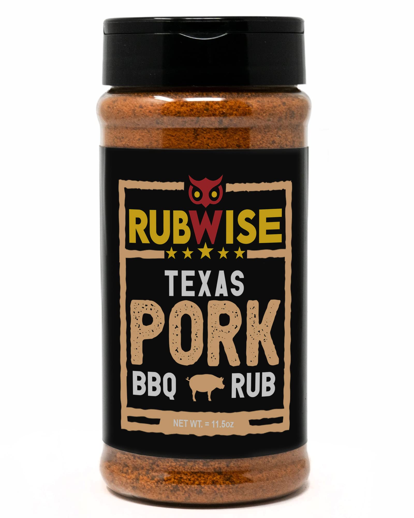Five Star Seasonings RubWise Pork Rub, Texas Style BBQ Seasoning, 11.5oz, No MSG, Ideal for Smoking & Grilling Meat