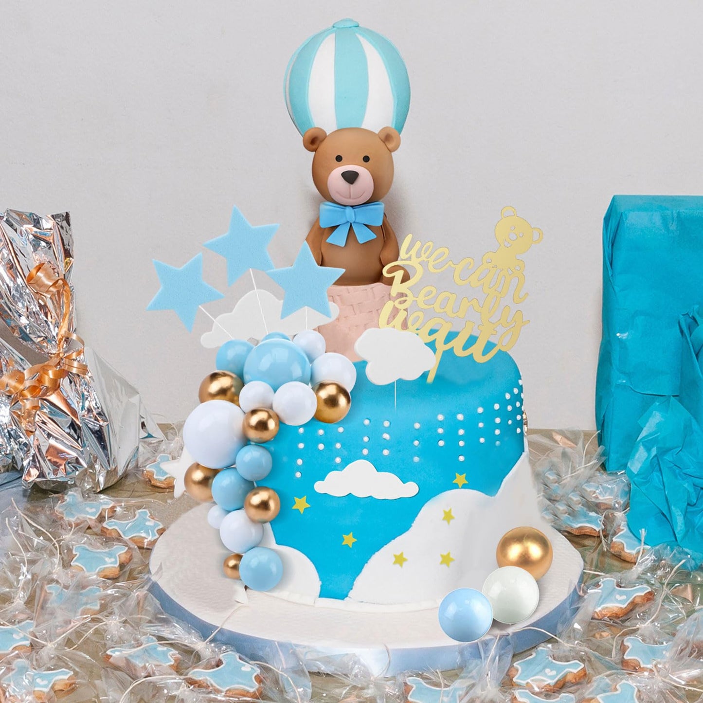 37 Pcs Brown Bear Cake Decorations We Can Bearly Wait Cake Topper For Birthday Baby Shower Party Supplies Decorations (Cute)