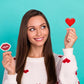Fruidles Valentines Lollipop Party Mix, Hearts & Lips, Mixed Fruit Flavor, 0.5 Pound Assortment