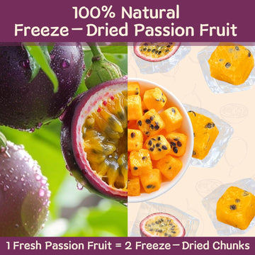 Fangkic Freeze Dried Passion Fruit, 100% Natural, No Sugar, 9 oz, Small