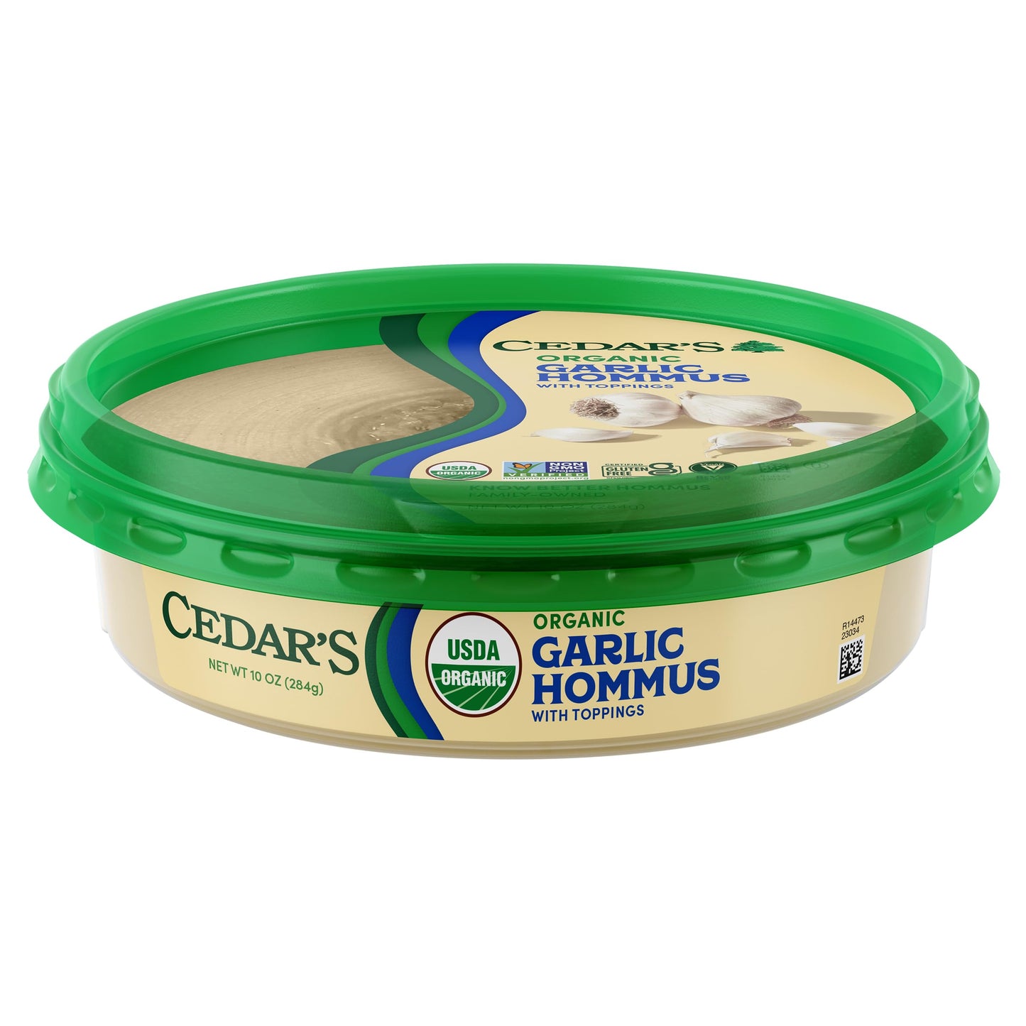 Cedars Topped Organic Garlic Hummus