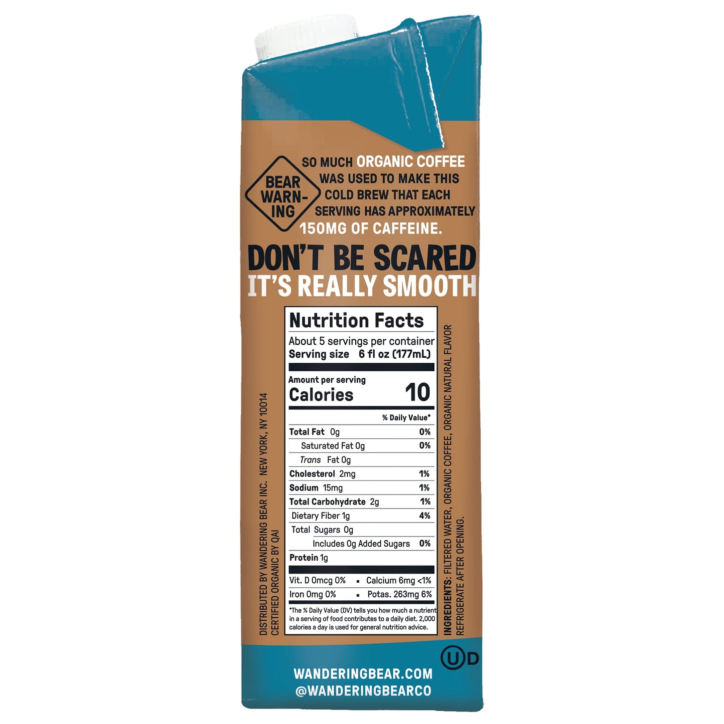 Wandering Bear Coffee Organic Vanilla Cold Brew Coffee, 32 Fz