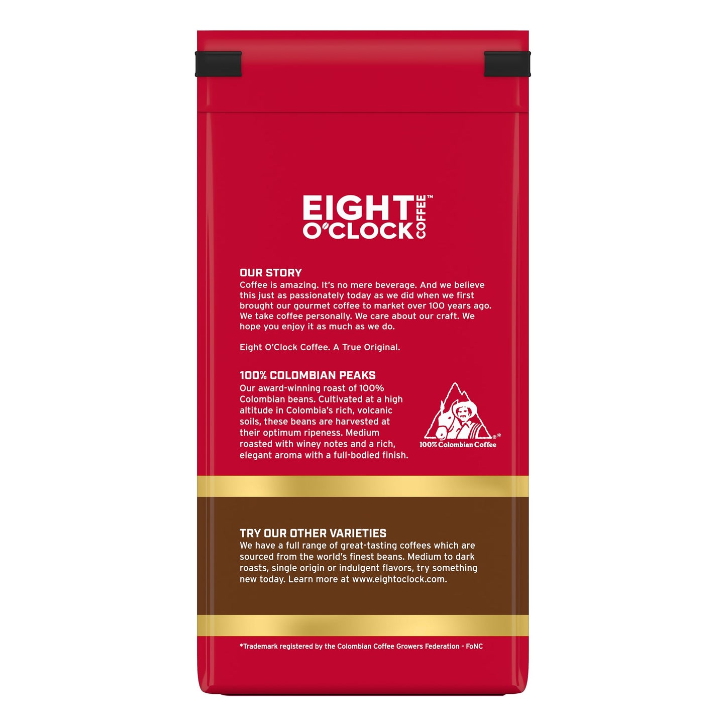 Eight OClock Coffee Medium Roast Ground Coffee, 11 Ounce (Pack of 6), Colombian Peaks