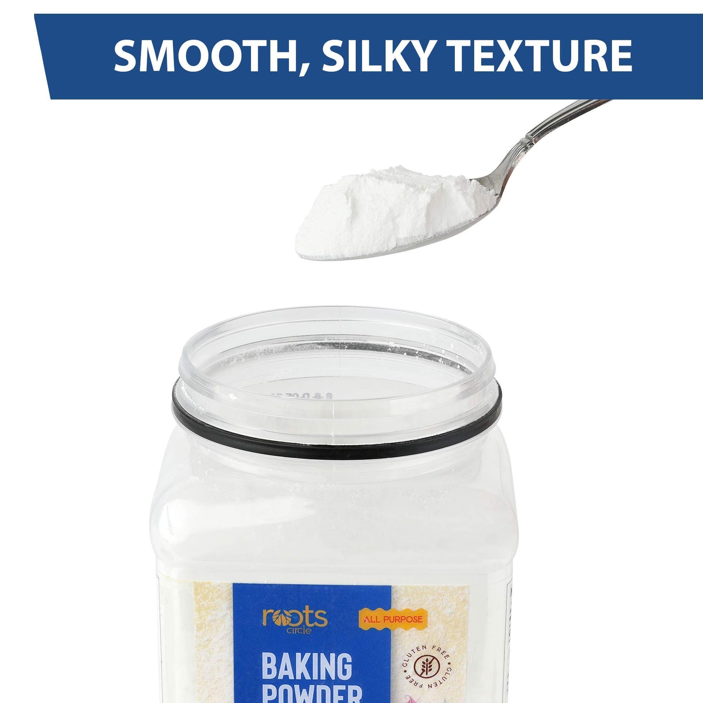 Roots Circle Baking Powder | Gluten-Free All-Purpose Leavening Agent For Cooking And Baked Goods, Desserts, Breads, & Cake | Veg