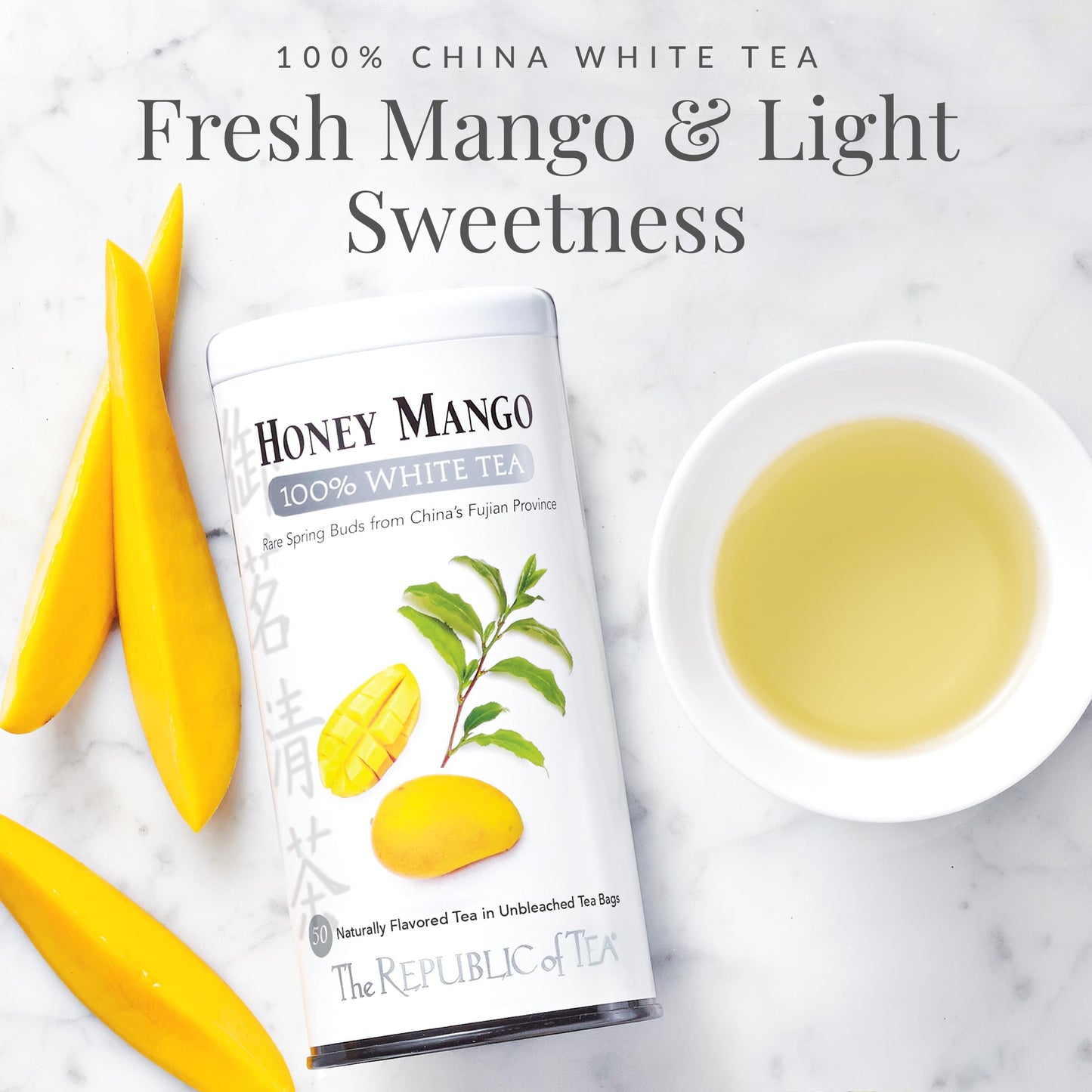 The Republic of Tea Honey Mango White Tea Bags, 250 Count, Low-Caffeinated