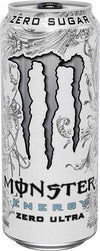 Monster Energy Ultra Zero Sugar Energy Drinks, 16 Fl Oz, Pack of 12, White Cans