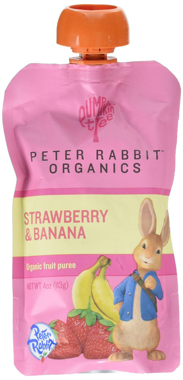 Peter Rabbit Organics Organic Fruit Snacks 100% Pure Strawberry And Banana, 4-Ounce (Pack Of 10)