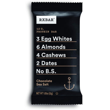 Rxbar, Chocolate Sea Salt, Protein Bar, 1.83 Oz Bar, (24 Total Bars), High Protein Snack, Gluten Free