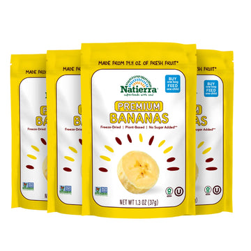 Natierra Premium Freeze-Dried Bananas, Non-GMO & Vegan, 1.3 oz (Pack of 4)
