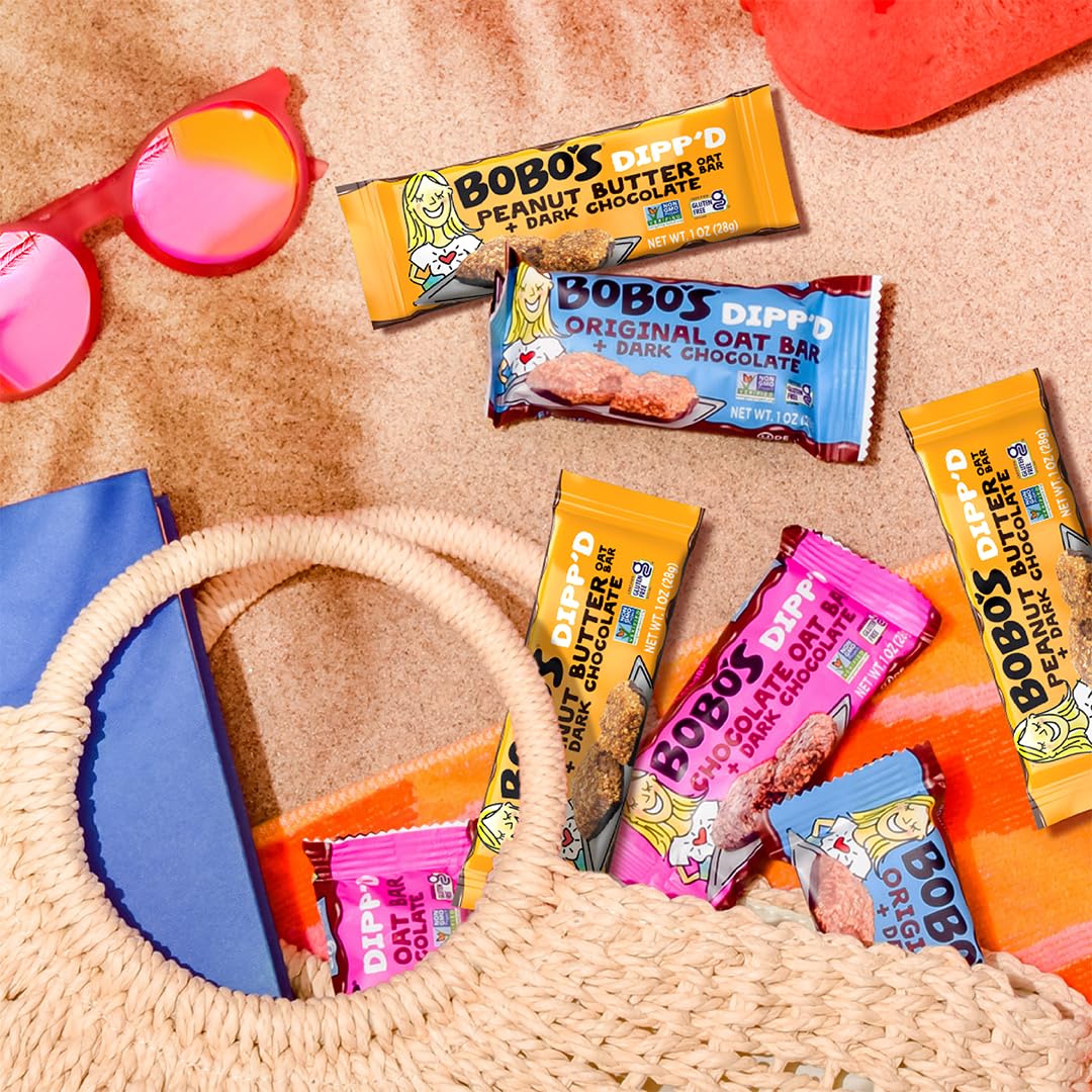 Bobos Dippd Bars (30 ct Case) (Peanut Butter + Dark Chocolate)