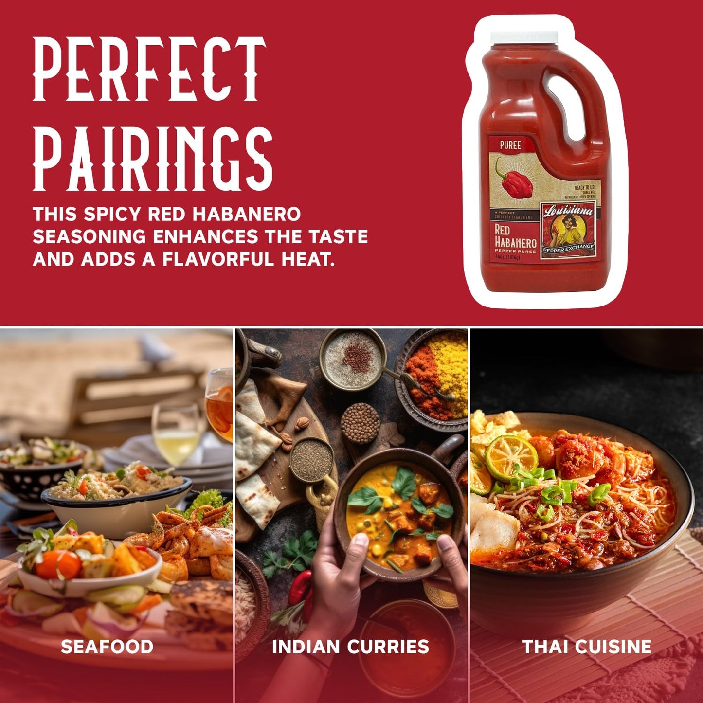 Louisiana Pepper Exchange Red Habanero Puree, 64Oz