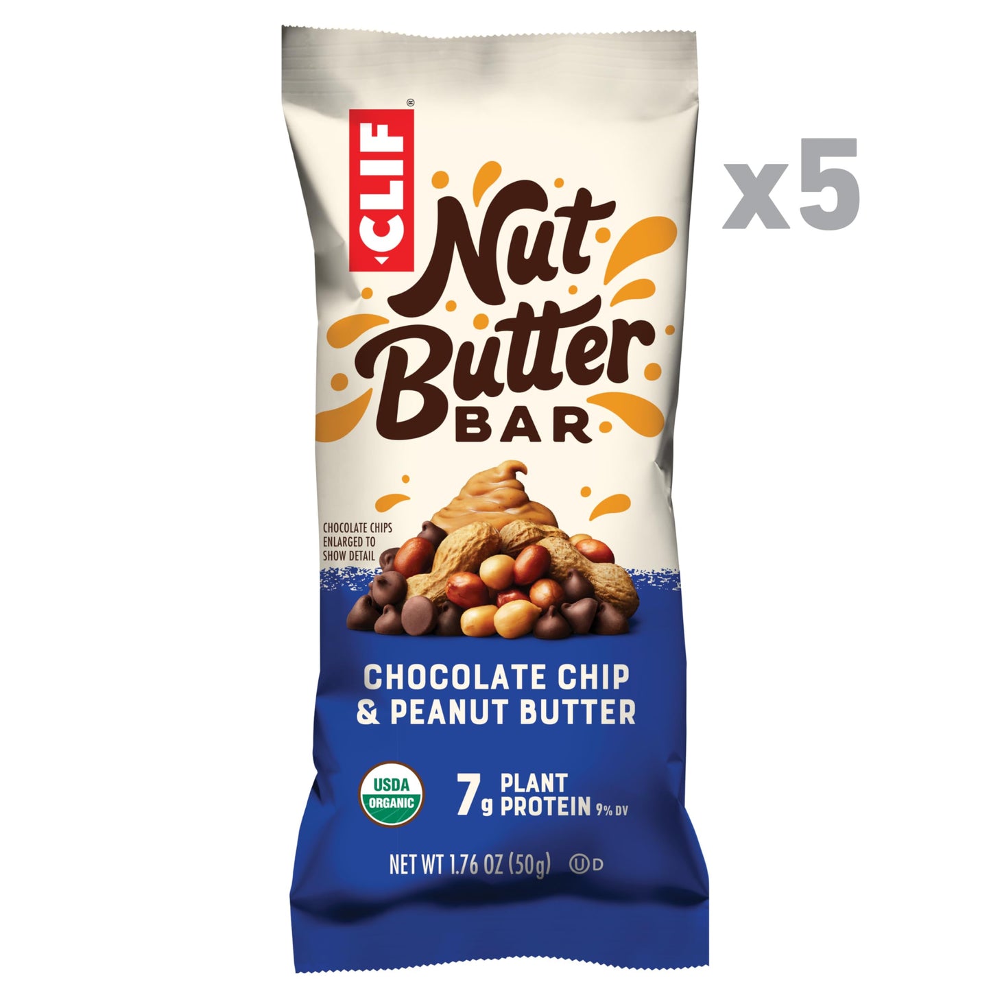 CLIF Nut Butter Bar - Chocolate Chip & Peanut Butter - Filled Energy Bars - Non-GMO - USDA Organic - Plant-Based - Low Glycemic