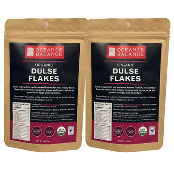 Ocean'S Balance Organic Dulse Flakes - Atlantic Dulse Organic Flakes For Keto, Paleo Diet, Vegetarian & Vegan Diets - Dried Vege
